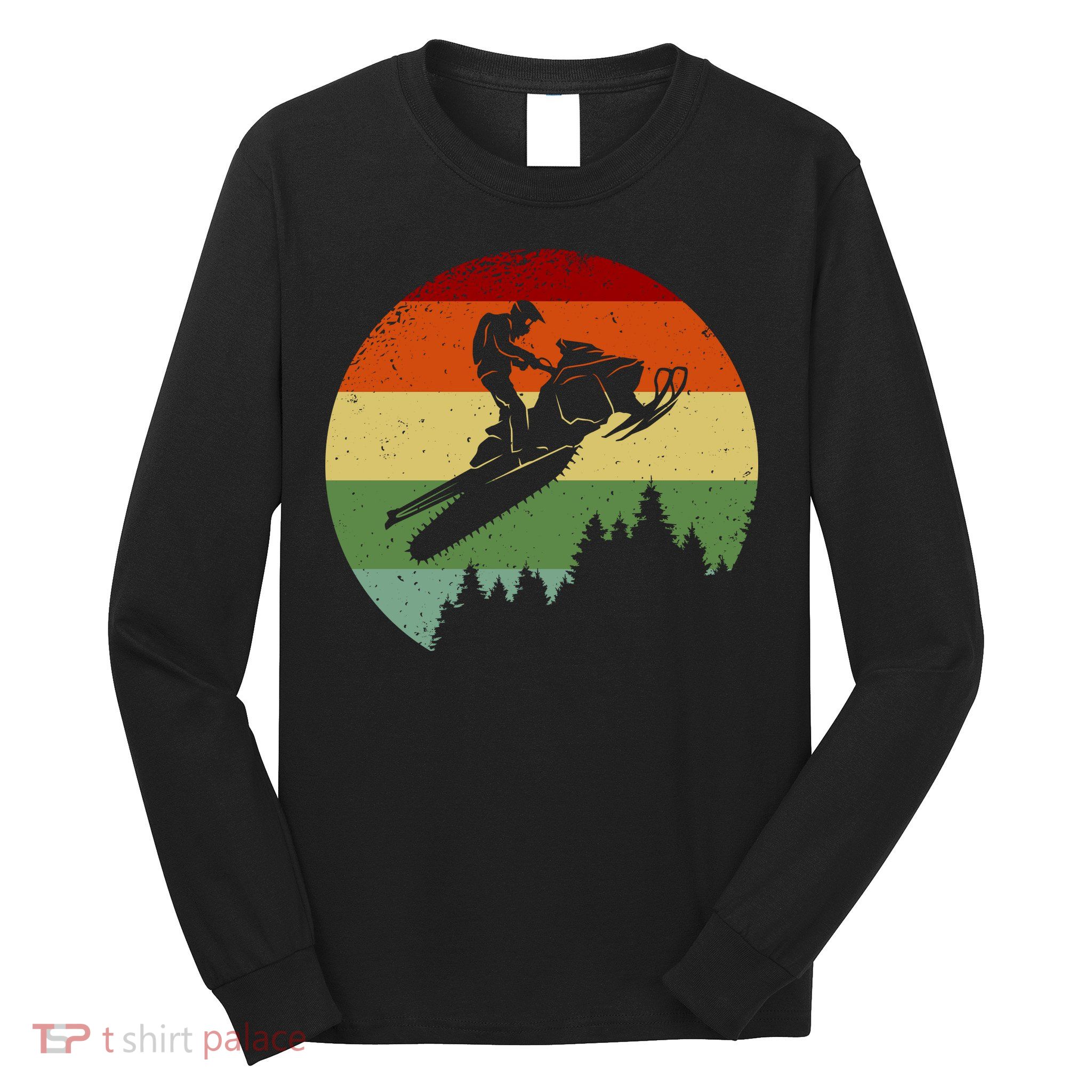 Snowmobile Retro Long Sleeve Shirt