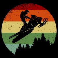 Snowmobile Retro Button