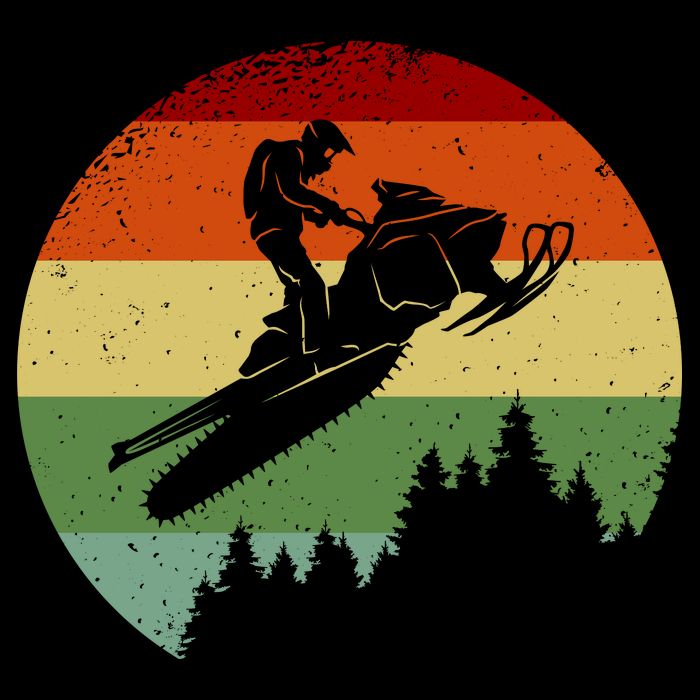 Snowmobile Retro Button