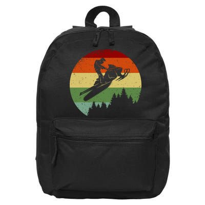 Snowmobile Retro 16 in Basic Backpack