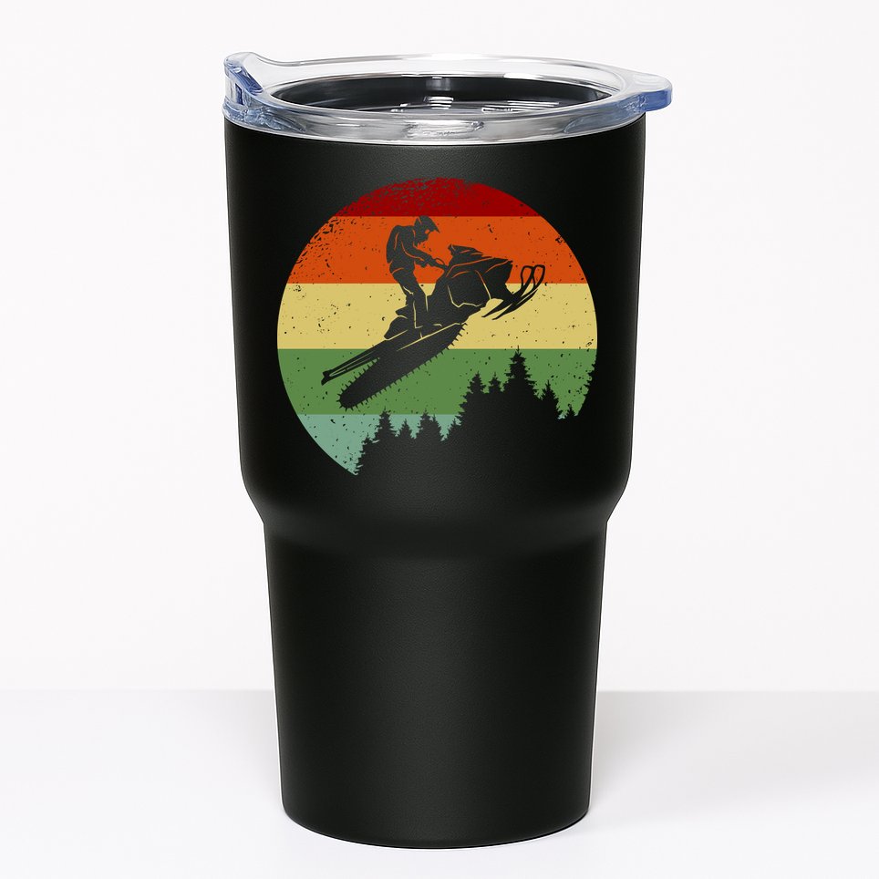 Snowmobile Retro Tumbler
