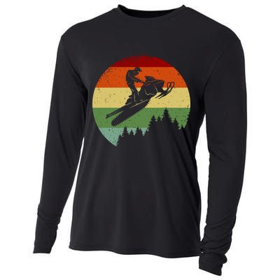 Snowmobile Retro Cooling Performance Long Sleeve Crew