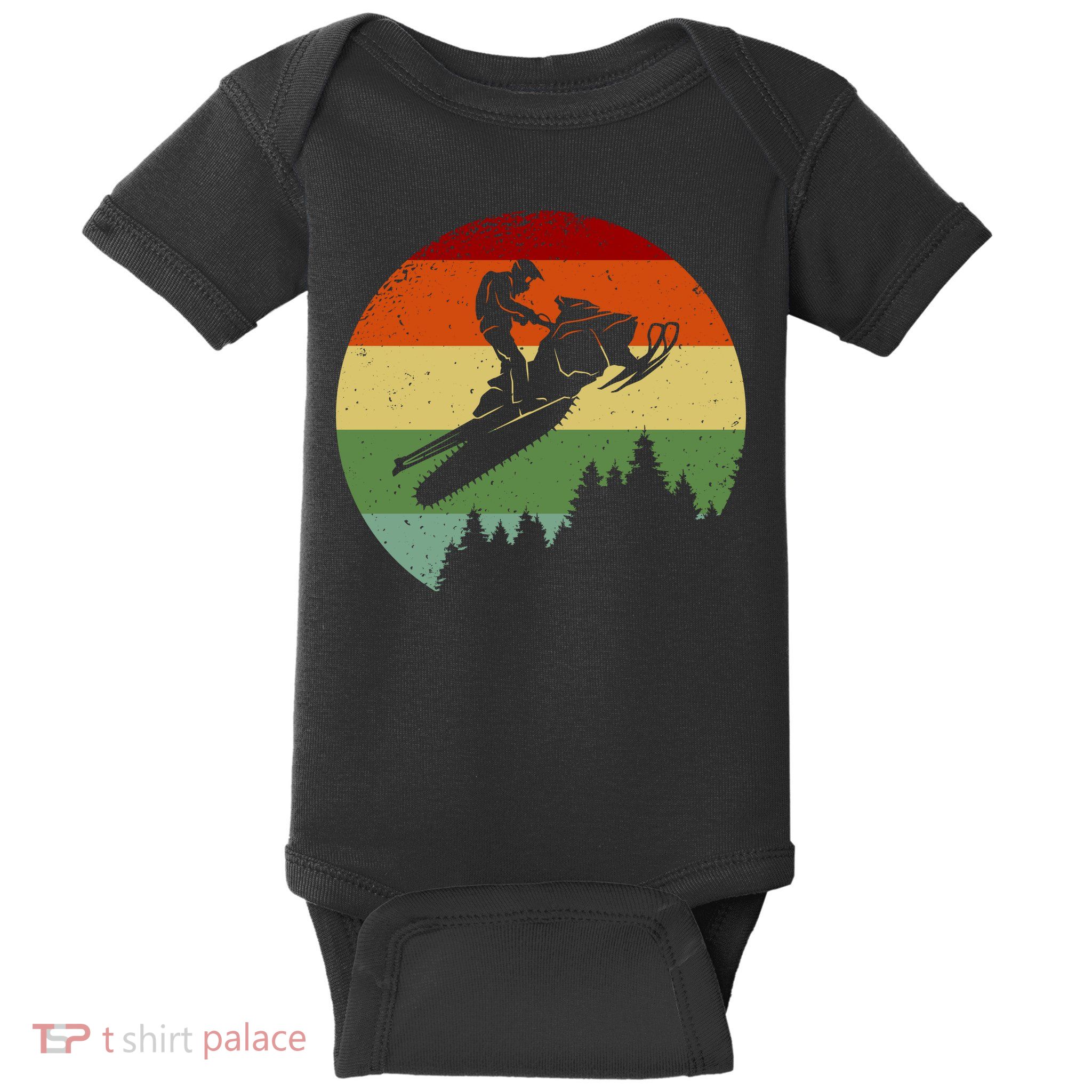 Snowmobile Retro Baby Bodysuit