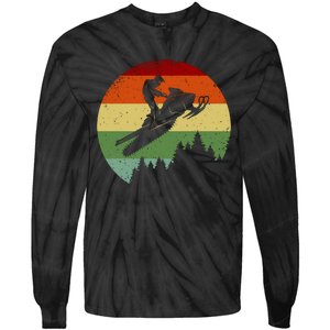 Snowmobile Retro Tie-Dye Long Sleeve Shirt