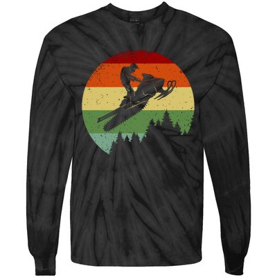 Snowmobile Retro Tie-Dye Long Sleeve Shirt