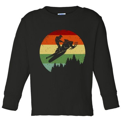 Snowmobile Retro Toddler Long Sleeve Shirt