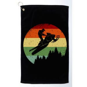 Snowmobile Retro Platinum Collection Golf Towel