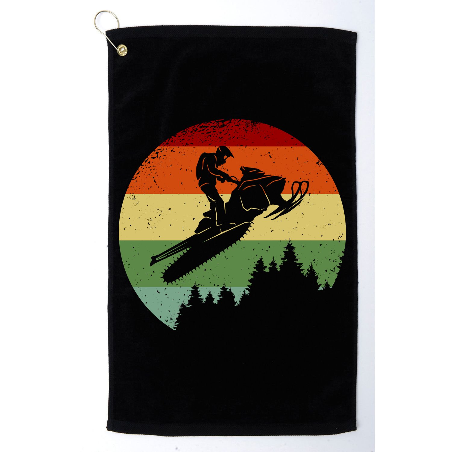 Snowmobile Retro Golf Towel
