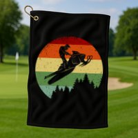 Snowmobile Retro Golf Towel