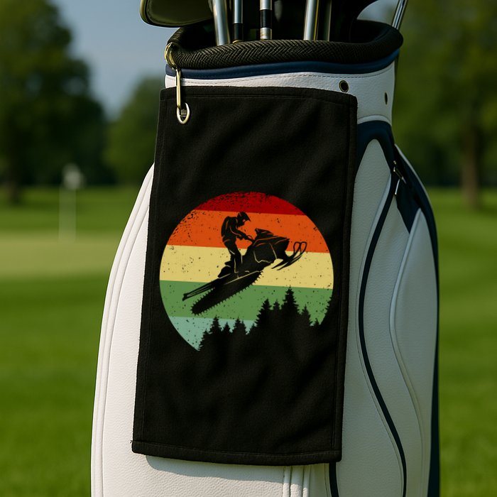 Snowmobile Retro Golf Towel