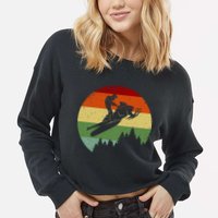 Snowmobile Retro Cropped Pullover Crew