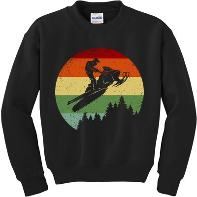 Snowmobile Retro Kids Sweatshirt