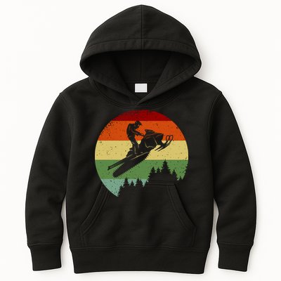 Snowmobile Retro Kids Hoodie