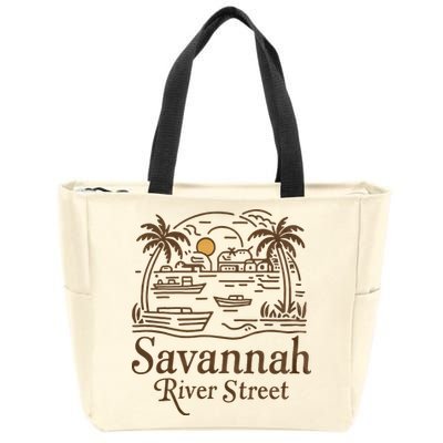 Savannah River Street Georgia Souvenir Zip Tote Bag