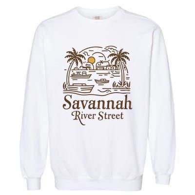 Savannah River Street Georgia Souvenir Garment-Dyed Sweatshirt