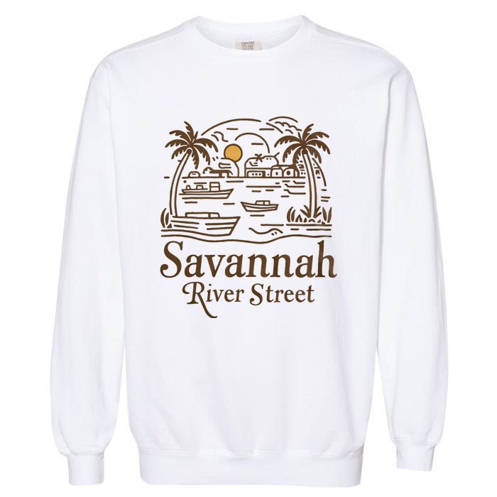 Savannah River Street Georgia Souvenir Garment-Dyed Sweatshirt