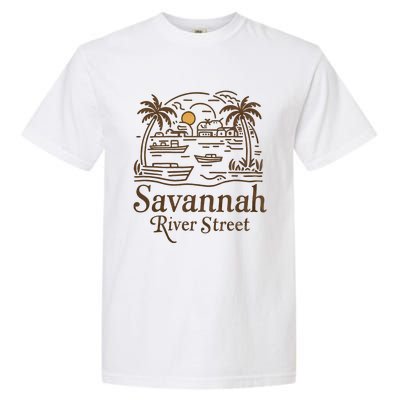 Savannah River Street Georgia Souvenir Garment-Dyed Heavyweight T-Shirt