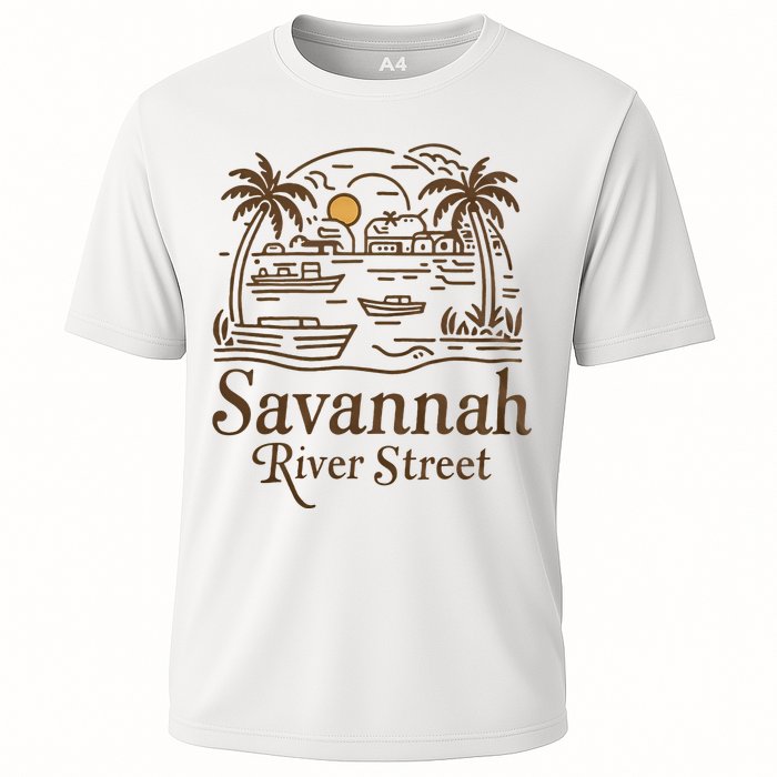 Savannah River Street Georgia Souvenir Cooling Performance Crew T-Shirt