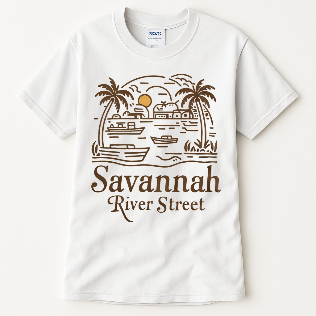 Savannah River Street Georgia Souvenir Tall T-Shirt