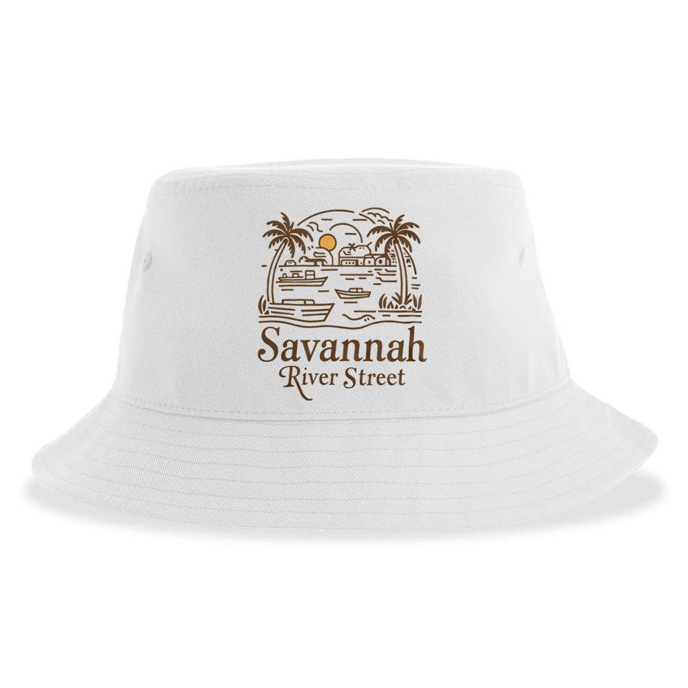 Savannah River Street Georgia Souvenir Sustainable Bucket Hat