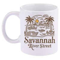 Savannah River Street Georgia Souvenir 11oz C Handle Ceramic Mug