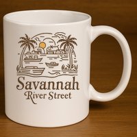 Savannah River Street Georgia Souvenir 11oz C Handle Ceramic Mug