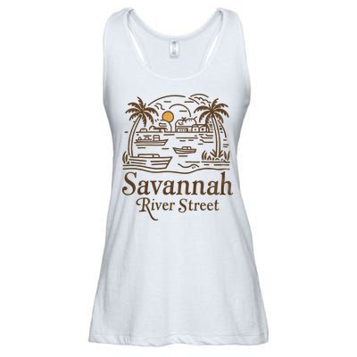 Savannah River Street Georgia Souvenir Ladies Essential Flowy Tank