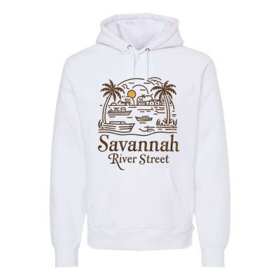 Savannah River Street Georgia Souvenir Premium Hoodie