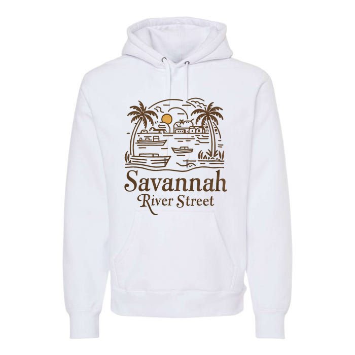 Savannah River Street Georgia Souvenir Premium Hoodie