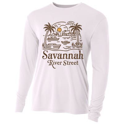 Savannah River Street Georgia Souvenir Cooling Performance Long Sleeve Crew