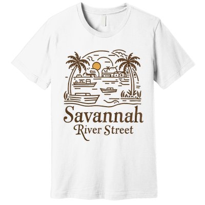 Savannah River Street Georgia Souvenir Premium T-Shirt