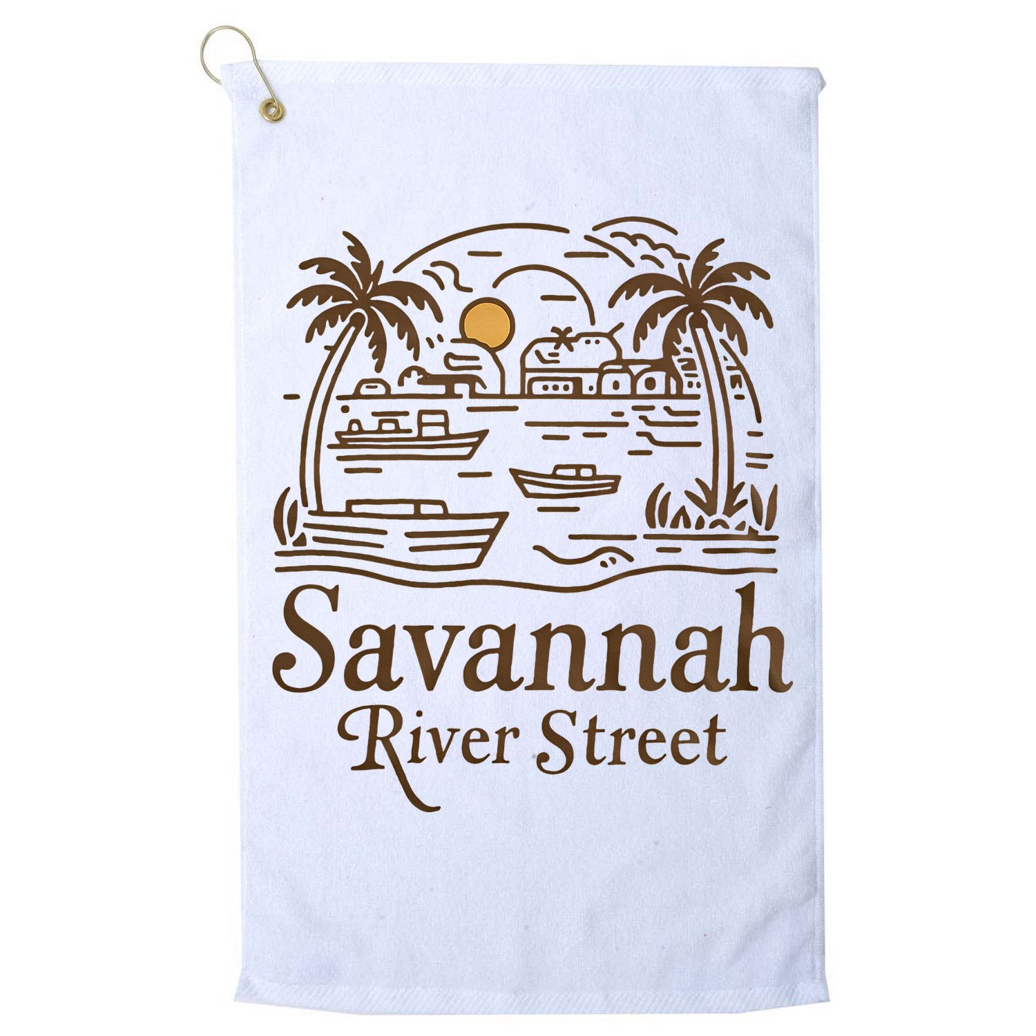 Savannah River Street Georgia Souvenir Golf Towel