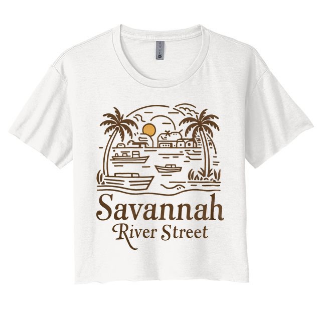 Savannah River Street Georgia Souvenir Crop Top