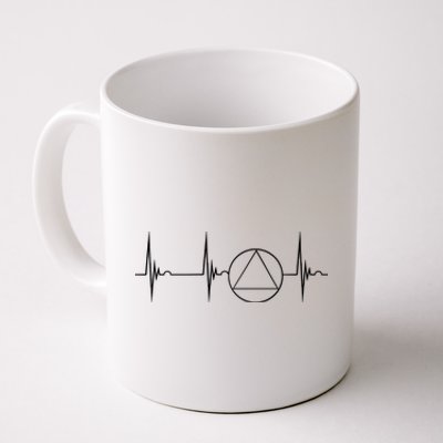 Sober Recover Sobriety Heartbeat Ekg Pulse Abstinence Cute Gift Coffee Mug