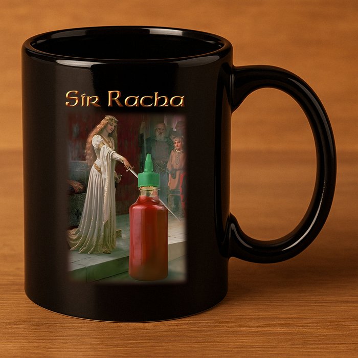 Sir Racha Sauce 11oz C Handle Ceramic Mug