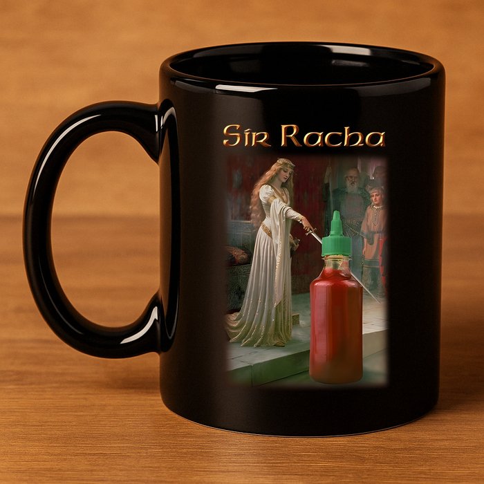 Sir Racha Sauce 11oz C Handle Ceramic Mug