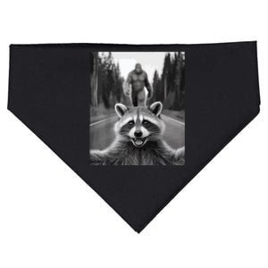 Scared Raccoon Selfie With Sasquatch Bigfoot  Funny Raccoon USA-Made Doggie Bandana