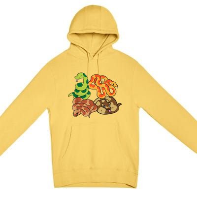 Snake Reptile Serpents Funny Snakes Premium Pullover Hoodie