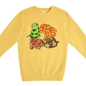 Snake Reptile Serpents Funny Snakes Premium Crewneck Sweatshirt