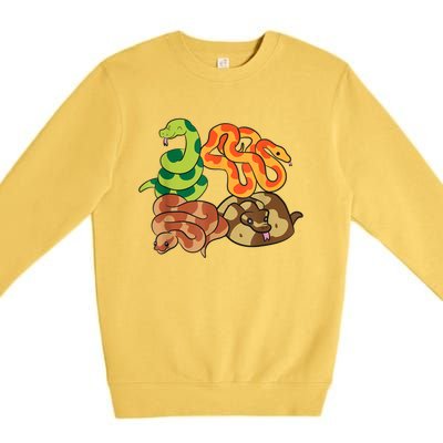 Snake Reptile Serpents Funny Snakes Premium Crewneck Sweatshirt