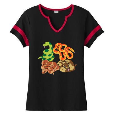 Snake Reptile Serpents Funny Snakes Ladies Halftime Notch Neck Tee