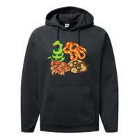 Snake Reptile Serpents Funny Snakes Performance Fleece Hoodie