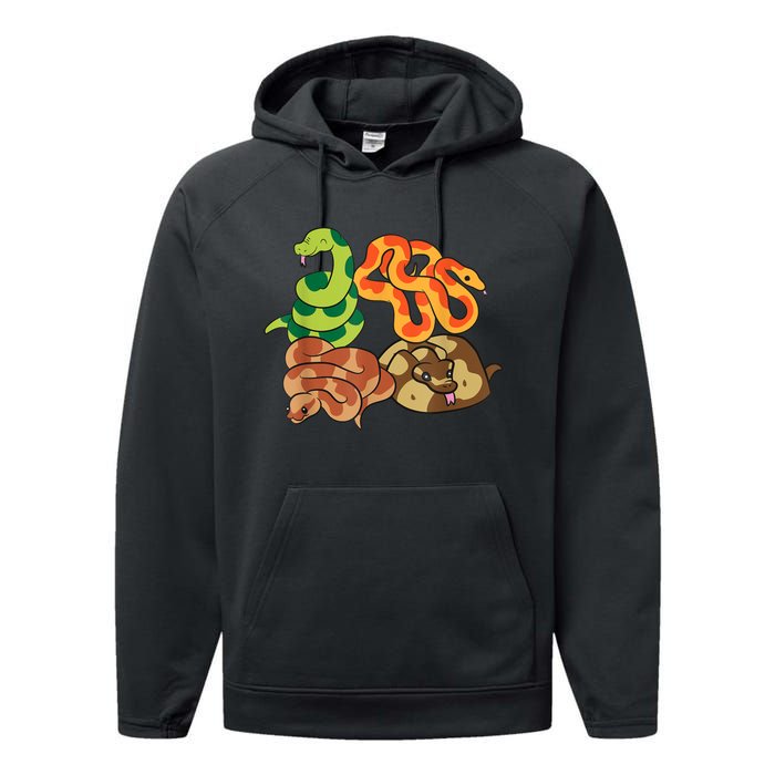 Snake Reptile Serpents Funny Snakes Performance Fleece Hoodie