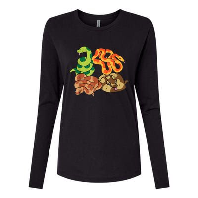 Snake Reptile Serpents Funny Snakes Womens Cotton Relaxed Long Sleeve T-Shirt