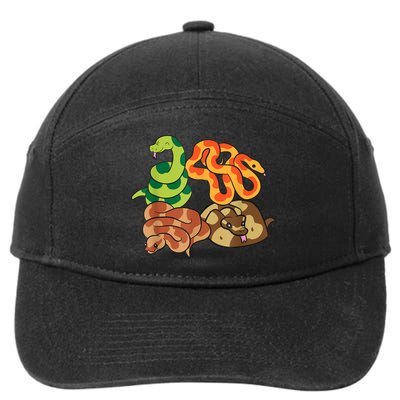 Snake Reptile Serpents Funny Snakes 7-Panel Snapback Hat