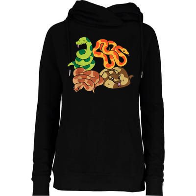 Snake Reptile Serpents Funny Snakes Womens Funnel Neck Pullover Hood