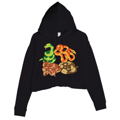 Snake Reptile Serpents Funny Snakes Crop Fleece Hoodie