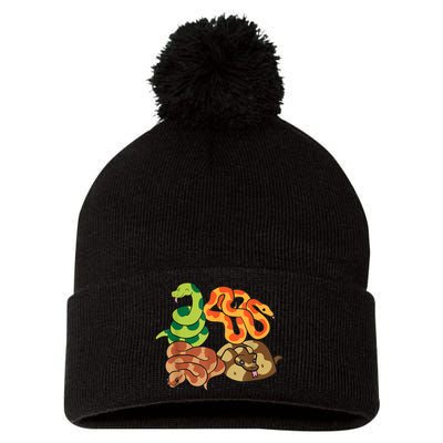 Snake Reptile Serpents Funny Snakes Pom Pom 12in Knit Beanie