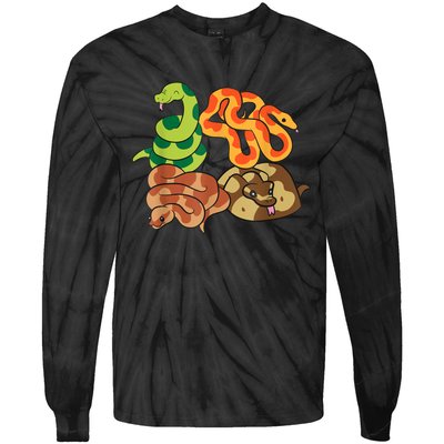 Snake Reptile Serpents Funny Snakes Tie-Dye Long Sleeve Shirt