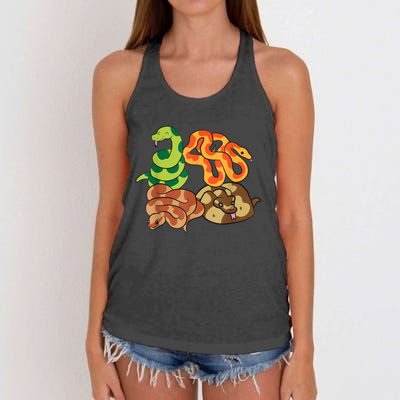 Snake Reptile Serpents Funny Snakes Women's Knotted Racerback Tank